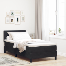 vidaXL Boxspring Ágy Matrac Melengető Fekete 100x200 cm Bársony ágy és ágykellék
