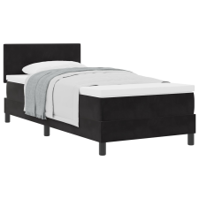 vidaXL Boxspring Ágy Matrac Melengető Fekete 100x200 cm Bársony (3339154) ágy és ágykellék