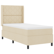 vidaXL Boxspring Ágy Matrac Nélkül Krém 90x200 cm Szövet (3341691) ágy és ágykellék