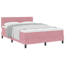 vidaXL Boxspring Ágy Matrac nélkül Rózsaszín 140x190 cm Bársonyos (3339109) ágy és ágykellék
