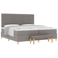 vidaXL Boxspring Ágy Matrac & Pad Taupe 200x200 cm Szövet (3344251) ágy és ágykellék