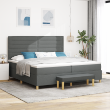 vidaXL Boxspring Ágy Matrac & Padló Szürke 200x200 cm Szövet ágy és ágykellék