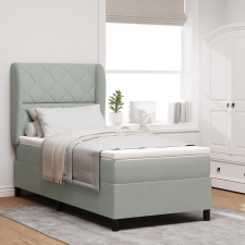 vidaXL Boxspring Ágy Matrac Púder Szürke 90x190 cm Bársony ágy és ágykellék