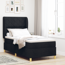 vidaXL Boxspring Ágy Matrac Szfekete 90x200 cm Szövet ágy és ágykellék