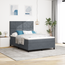 vidaXL Boxspring Ágy Matrac Szürke 160x200 cm Bársonyos ágy és ágykellék