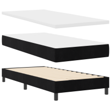 vidaXL Boxspring Ágy Matrac Vele Fekete 100x200 cm Bársonyos (3341404) ágy és ágykellék