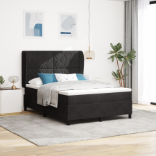 vidaXL Boxspring Ágy Matrac Vele Fekete 140x200 cm Bársonyos ágy és ágykellék