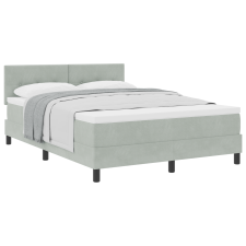 vidaXL Boxspring Ágy Matrac, Világosszürke, 160x200 cm, Bársony (3339182) ágy és ágykellék