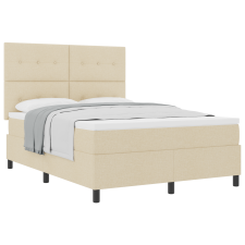 vidaXL Boxspring Ágy Matraccal Bézs 140x190 cm Szövet (3339390) ágy és ágykellék