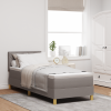 vidaXL Boxspring ágy matraccal és LED bézs 80x200 cm szövet