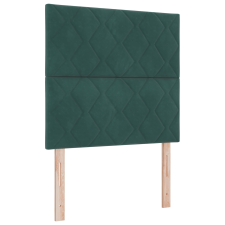 vidaXL Boxspring Ágy Matraccal és LED Fekete Zöld 90x200 cm Bársony (3343355) ágy és ágykellék