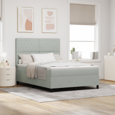 vidaXL Boxspring Ágy Matraccal és LED Fénnyel Szürke 140x200 cm Bársony ágy és ágykellék