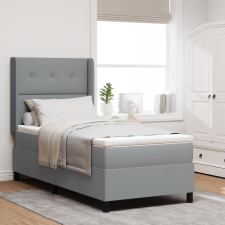 vidaXL Boxspring Ágy Matraccal és LED Fénnyel Szürke 80x200 cm Szövet ágy és ágykellék