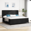 vidaXL Boxspring ágy matraccal és LED világítással, fekete, 200x200 cm szövet