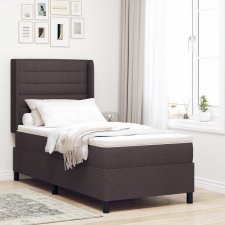 vidaXL Boxspring Ágy Matraccal és LED világítással Sötétbarna 80x200 cm Szövet ágy és ágykellék