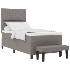 vidaXL Boxspring ágy matraccal és pad tájú 100x200 cm szövet (3344125) ágy és ágykellék