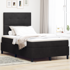 vidaXL Boxspring Ágy Matraccal Fekete 120x200 cm Bársonyos ágy és ágykellék