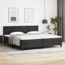 vidaXL Boxspring ágy matraccal fekete 200x200 cm műbőr ágy és ágykellék