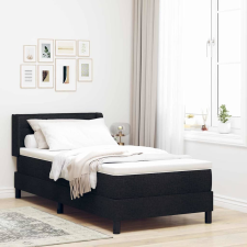 vidaXL Boxspring ágy matraccal Fekete 80 x 200 cm Szövet és Mérnöki Fa ágy és ágykellék