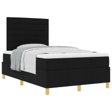 vidaXL boxspring ágy matraccal fekete kicsi kétfős szövet (3339527) ágy és ágykellék