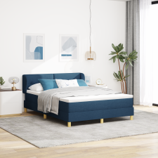 vidaXL Boxspring Ágy Matraccal Kék 140x200 cm Szövet ágy és ágykellék
