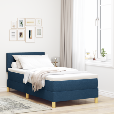 vidaXL Boxspring Ágy Matraccal Kék 90x200 cm Szövet ágy és ágykellék