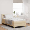 vidaXL Boxspring ágy matraccal matracmal Krém 90 x 190 cm szövet