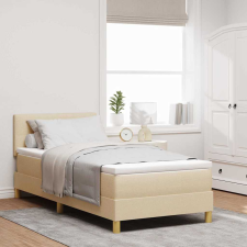 vidaXL Boxspring ágy matraccal matracmal Krém 90 x 190 cm szövet ágy és ágykellék