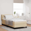 vidaXL Boxspring ágy matraccal matracmal Krém 90 x 190 cm szövet