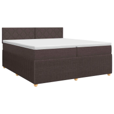 vidaXL Boxspring ágy matraccal Sötét Barna 200 x 200 cm Szövet ágy és ágykellék