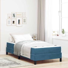 vidaXL Boxspring ágy matraccal Sötét kék 100 x 200 cm Bársony ágy és ágykellék