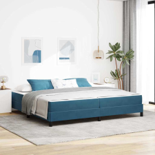 vidaXL Boxspring ágy matraccal Sötét kék 200 x 200 cm Bársony ágy és ágykellék
