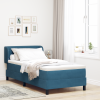 vidaXL Boxspring Ágy Matraccal Sötét Kék 90x190 cm Bársony