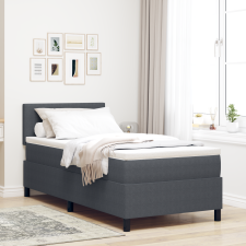 vidaXL Boxspring Ágy Matraccal Sötét Szürke 100x200 cm Kordbársony Anyag ágy és ágykellék