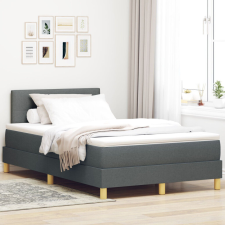 vidaXL Boxspring ágy matraccal sötét szürkében 120x200 cm szövet ágy és ágykellék