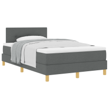 vidaXL Boxspring ágy matraccal sötét szürkében 120x200 cm szövet (3338910) ágy és ágykellék