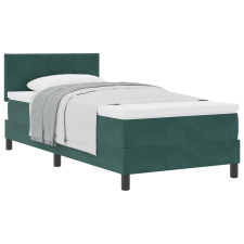 vidaXL Boxspring Ágy Matraccal Sötét Zöld 90x200 cm Bársony (3339215) ágy és ágykellék