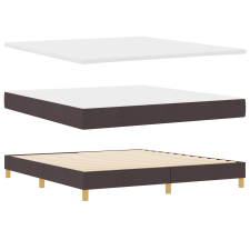 vidaXL Boxspring Ágy Matraccal Sötétbarna Színben, 180x200 cm Szövet (3340230) ágy és ágykellék