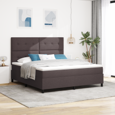 vidaXL Boxspring Ágy Matraccal Sötétbarna Szövet Super King ágy és ágykellék
