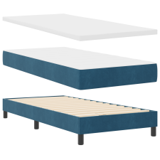 vidaXL Boxspring Ágy Matraccal Sötétkék 90x190 cm Velúros (3340368) ágy és ágykellék
