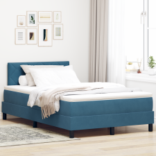 vidaXL Boxspring Ágy Matraccal Sötétkék Kicsi Dupla Bársonyos ágy és ágykellék