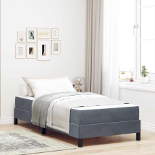 vidaXL Boxspring ágy matraccal Sötétszürke 100 x 200 cm Bársony ágy és ágykellék
