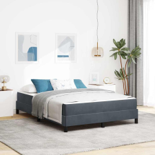 vidaXL Boxspring ágy matraccal Sötétszürke 140 x 190 cm Bársony ágy és ágykellék