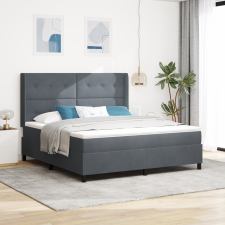 vidaXL Boxspring Ágy Matraccal Sötétszürke 180x200 cm Bársonyos ágy és ágykellék