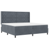 vidaXL Boxspring Ágy Matraccal Sötétszürke 200x200 cm Bársonyos
