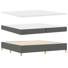 vidaXL Boxspring Ágy Matraccal - Sötétszürke, 200x200 cm, Szövet (3341855) ágy és ágykellék