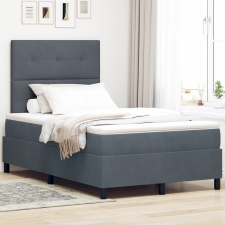 vidaXL Boxspring Ágy Matraccal Sötétszürke Kisméretű Velúr ágy és ágykellék