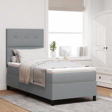 vidaXL Boxspring ágy matraccal Világosszürke 100x200 cm Szövet ágy és ágykellék
