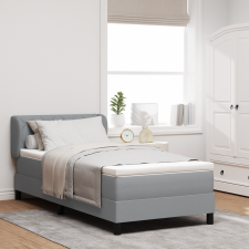 vidaXL Boxspring Ágy Matraccal - Világosszürke, 100x200 cm, Textil ágy és ágykellék