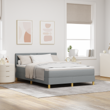 vidaXL Boxspring ágy Matraccal Világosszürke 140x190 cm Szövet ágy és ágykellék